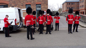 Grenadier Guards asemble for pre-inspection, inspection.